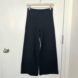 COS Knit Cotton Wide-Leg Pants Black
